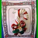 Christmas PIN #0210 Vintage Candy Cane Red, Green & White Enamal-Goldtone Brooch Christmas PIN #0210 Vintage Candy Cane Red, Green & White Enamal-Goldtone Brooch