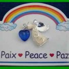 Christmas PIN #0184 Inspirational Angel Pin PEACE Silvertone Tac Pin HOLIDAY