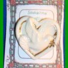 Christmas PIN #0168 Signed LENOX Porcelain Dove in Heart with Goldtone Trim