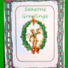 Christmas PIN #0159 Guardian Angel Goldtone & Enamel Wreath Tac/Lapel Pin VGC