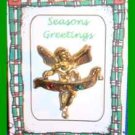 Christmas PIN #0158 Angel JOY Banner Goldtone & CZ's Tac/Lapel Pin VGC Christmas PIN #0158 Angel JOY Banner Goldtone & CZ's Tac/Lapel Pin VGC