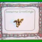 Christmas PIN #0155 Angel Goldtone Tac Pin w/Purple Crystal Rhinestone Lapel VGC
