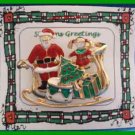 Christmas PIN #0090 Sleigh Goldtone, Red, Green, White Enamel w/removable ear'gs
