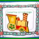 Christmas PIN #0078 Train Goldtone Enamel Green, Red & Yellow VGC
