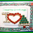 Christmas PIN #0073 I Love Christmas Rhinestone Red-Green-White HOLIDAY Brooch Christmas PIN #0073 I Love Christmas Rhinestone Red-Green-White HOLIDAY Brooch