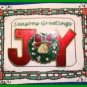 Christmas PIN #0057 JOY Red Enamel with Wreath ~Goldtone~