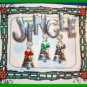 Christmas PIN #0044 VTG Not Signed JINGLE Silvertone w/3 Trees Dangling HOLIDAY