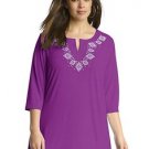 Clothing Just My Size Stud Tunic Top ~Purple Torch Color~ Size 3XL (22W-24W) NEW