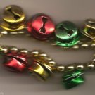 Christmas BRACELET #020 Colored Jingle Bells & Beaded Stretch Bracelet ~No Clasp