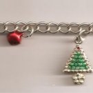 Christmas BRACELET #009 Silvertone Tree & Ornament Charms 7 1/4 inch w/Clasp Christmas BRACELET #009 Silvertone Tree & Ornament Charms 7 1/4 inch w/Clasp
