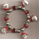 Christmas BRACELET #004 Santa & Beaded Stretch Charm Bracelet ~ No Clasp ~ Christmas BRACELET #004 Santa & Beaded Stretch Charm Bracelet ~ No Clasp ~