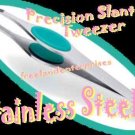 Tweezer Turquoise Silicone Expert Grip w/Precision Slant -Stainless Steel Tweezer Turquoise Silicone Expert Grip w/Precision Slant -Stainless Steel