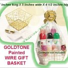 Gift Basket Goldtone Painted Metal Wire Gift Basket-NEW-Sealed-Empty-No Contents