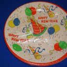 Vintage Paper Plates Happy New Year Party Plastic Coated Set of 8 NIP (U.S.A.)#A