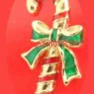 Christmas PIN AVON Candy Cane Tac Pin Goldtone Red-Green Enamel 1 1/4" @1986 Christmas PIN AVON Candy Cane Tac Pin Goldtone Red-Green Enamel 1 1/4" @1986