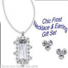 Necklace, Earring Chic Frost Necklace/Earrings Gift Set ~Silvertone~ NEW Boxed
