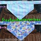 Dog Reversible Neckerchief Sleeve Blue Flowers and Pink Stripes