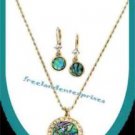 Necklace, Earring Geniune Abalone Pendant Goldtone Gift Set NEW Boxed Necklace, Earring Geniune Abalone Pendant Goldtone Gift Set NEW Boxed