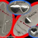 Necklace Locket Heart Shape Silvertone with Rhinestone Accent Necklace Locket Heart Shape Silvertone with Rhinestone Accent