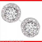 Earring Brilliant CZ Stud Round Earrings Silvertone Pierced ~NEW~ (Circa 2015)
