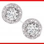 Earring Brilliant CZ Stud Round Earrings Silvertone Pierced ~NEW~ (Circa 2015)