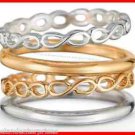 Ring Metal Twist 4-Piece Ring Set ~ Silvertone & Goldtone ~ Size 8 ~ NEW Boxed
