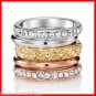 Ring Triple Threat 5-Piece Ring Set ~Silvertone-Goldtone-Rose~Size 8~ NEW Boxed