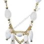 Necklace Beaded Baubles Statement Necklace ~Goldtone White Clear~NEW Avon Boxed