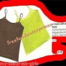 Womens Cami Tank with Shelf Bra (2 Pack) 1-Lime Green & 1-Brown Size Small