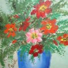 Picture Floral Oil Painting On Winsor & Newton Of London Canvas Signed 5" X 7" Picture Floral Oil Painting On Winsor & Newton Of London Canvas Signed 5" X 7"