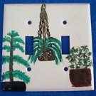 Light Switch Plate Cover - Decorative Tree & Plants -Cream/Brown/Green-No screws