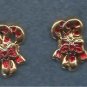 Christmas Earrings Double Candy Cane Christmas Novelty Pierced Earrings w/Bow