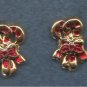 Christmas Earrings Double Candy Cane Christmas Novelty Pierced Earrings w/Bow