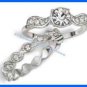Ring Shimmer Bloom Two Piece Stackable Ring Silvertone (NEW Box 2015) Sz 8 GIFT