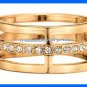 Ring Easy Essentials 3 Row Ring ~ Goldtone ~ Size 8 ~ NEW Boxed