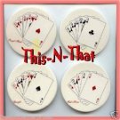 Coasters Poker Hands Round Ceramic Set of 4 Coasters ~ Excellent Condition ~