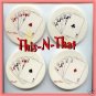 Coasters Poker Hands Round Ceramic Set of 4 Coasters ~ Excellent Condition ~