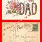 Post Card 00 To Dear Dad Embossed Postcard 1908 - Includes an old 1 Cent Stamp Post Card 00 To Dear Dad Embossed Postcard 1908 - Includes an old 1 Cent Stamp