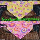 Dog Reversible Neckerchief Collar Sleeve Pink Circle Yellow Star
