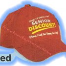 Don't Forget My Senior Discount Hat ~1 Size Fits Most ~~~ Red ~~~