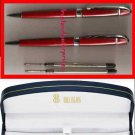 Bill Blass Pen & Pencil Set RED with Refills in Navy Blue Box ~NOS~ Quik SHPG