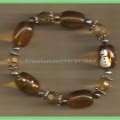 Christmas BRACELET #031 Lampwork Yellow/Gold Glass Bead Stretch Snowman Bracelet Christmas BRACELET #031 Lampwork Yellow/Gold Glass Bead Stretch Snowman Bracelet