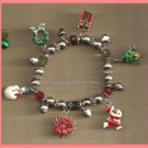 Christmas BRACELET #034 Tree, Santa etc & Beaded Stretch Charm Bracelet~No Clasp
