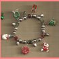 Christmas BRACELET #034 Tree, Santa etc & Beaded Stretch Charm Bracelet~No Clasp