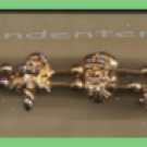 Christmas BRACELET #035 Goldtone 9 Slide Charms+Crescent Moon-7 1/2 inch w/Clasp