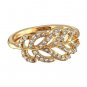 Ring Palm Leaf Pave` Ring ~ Goldtone ~ Leaf Shape ~ Size 8 ~ NEW in Box