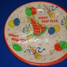 VTG Paper Plates Happy New Year Party Plastic Coated Set of 8 NIP (U.S.A.)#A