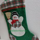 Christmas Vintage Avon Stocking with Appliqued Snowman 15 1/2 in--New Old Stock