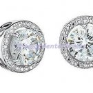 Earring Shimmering CZ Stud Round Cut Silvertone Pierced Earrings ~NEW~ (2019)