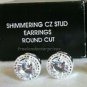 Earring Shimmering CZ Stud Round Cut Silvertone Pierced Earrings ~NEW~ (2019)